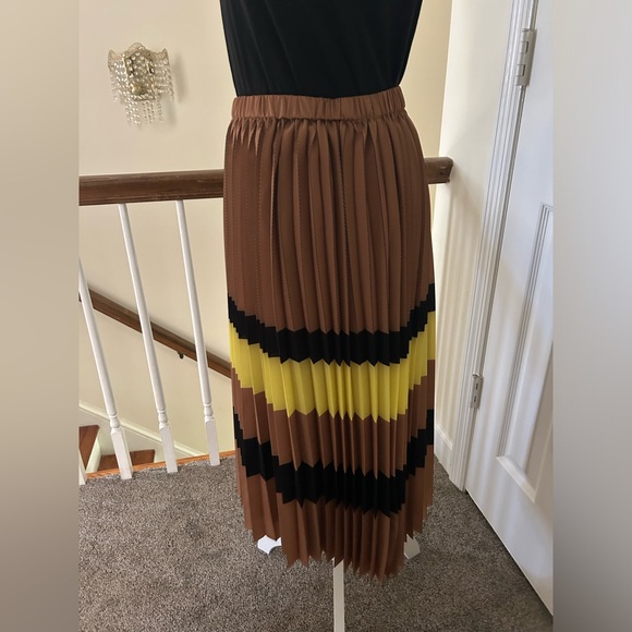 Anthropologie Maeve Pleated Stripe Skirt - Picture 7 of 11